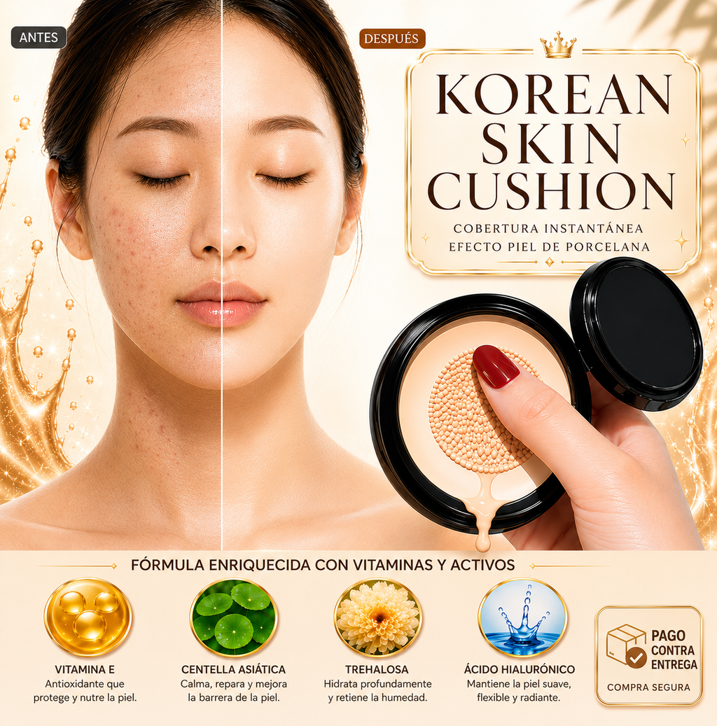 🔥 OFERTA HOY — BASE COREANA EFECTO PORCELANA SPF50