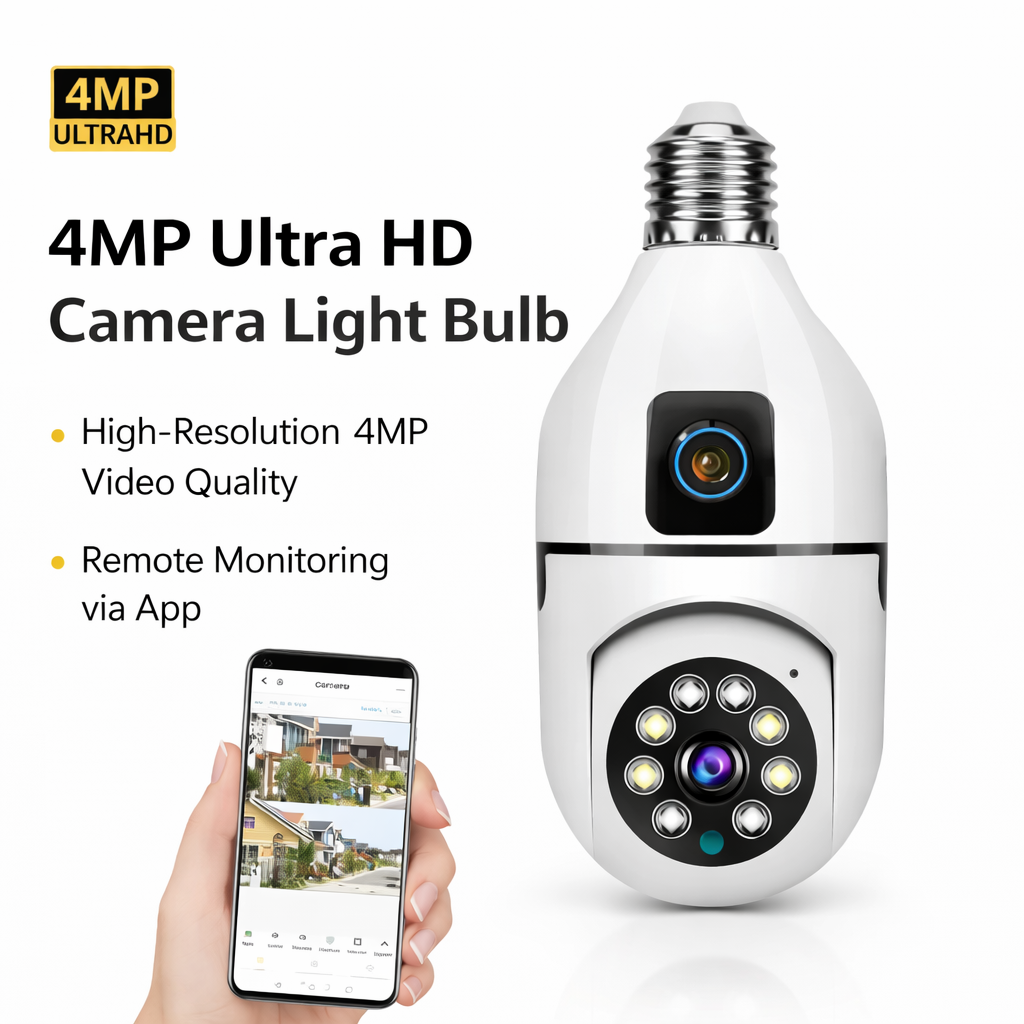 Camara Seguridad 2 Lentes Bombillo Wifi