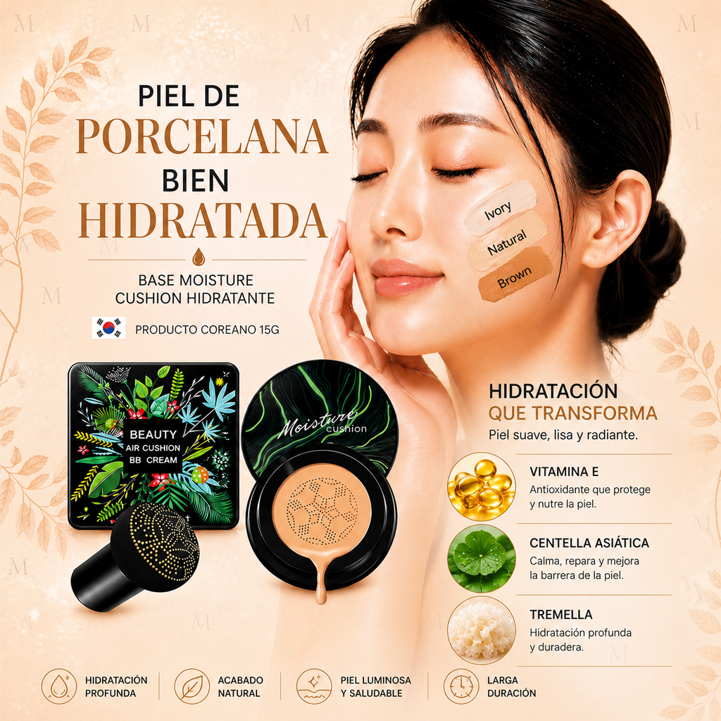 🔥 OFERTA HOY — BASE COREANA EFECTO PORCELANA SPF50