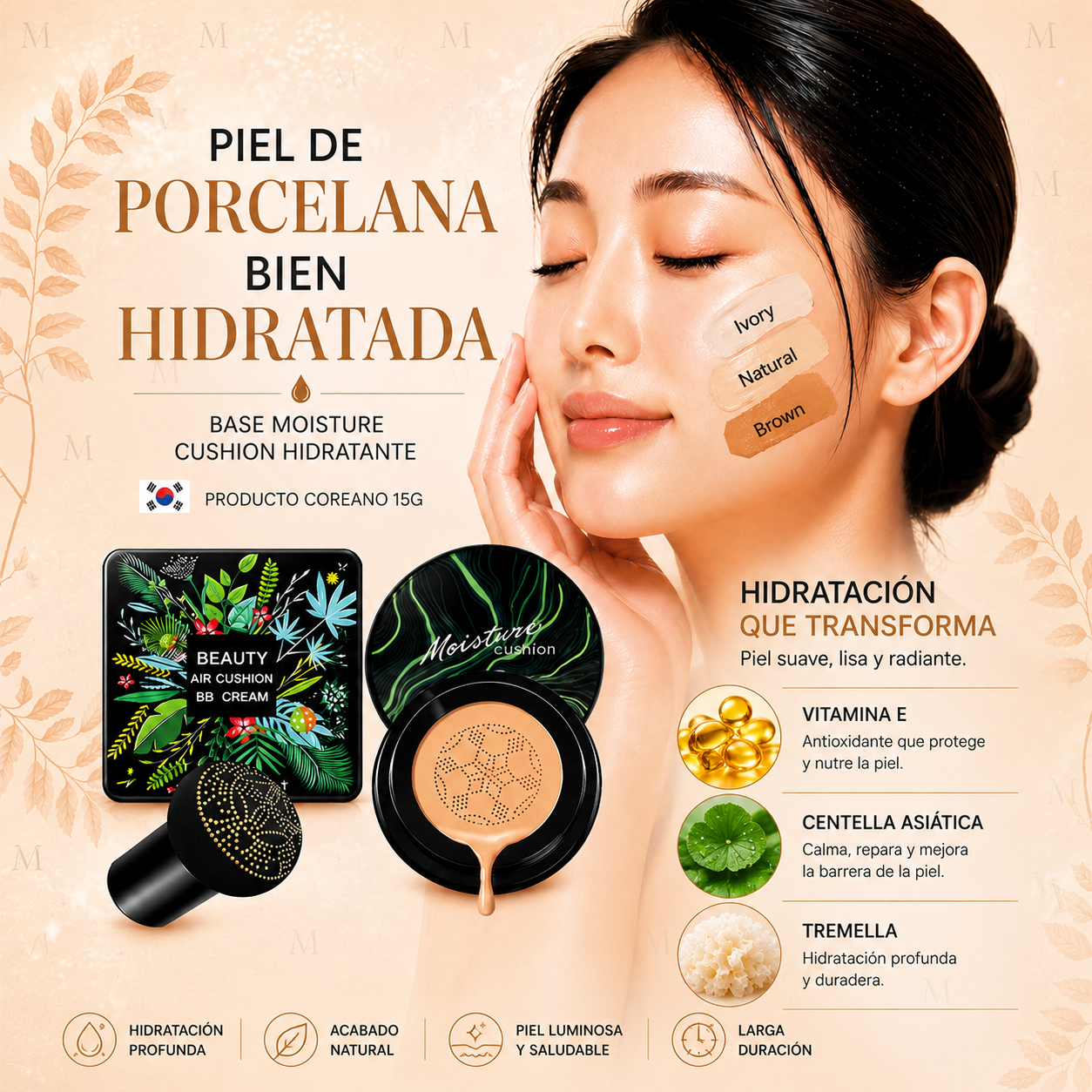 🔥 OFERTA HOY — BASE COREANA EFECTO PORCELANA SPF50